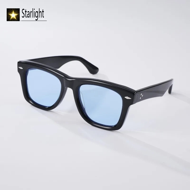 عالية الجودة إطار كبير سميكة مربع النظارات الشمسية رجل أسود ريترو UV400 نظارات الموضة الرجال النظارات النساء العصرية اليدوية 150 مللي متر