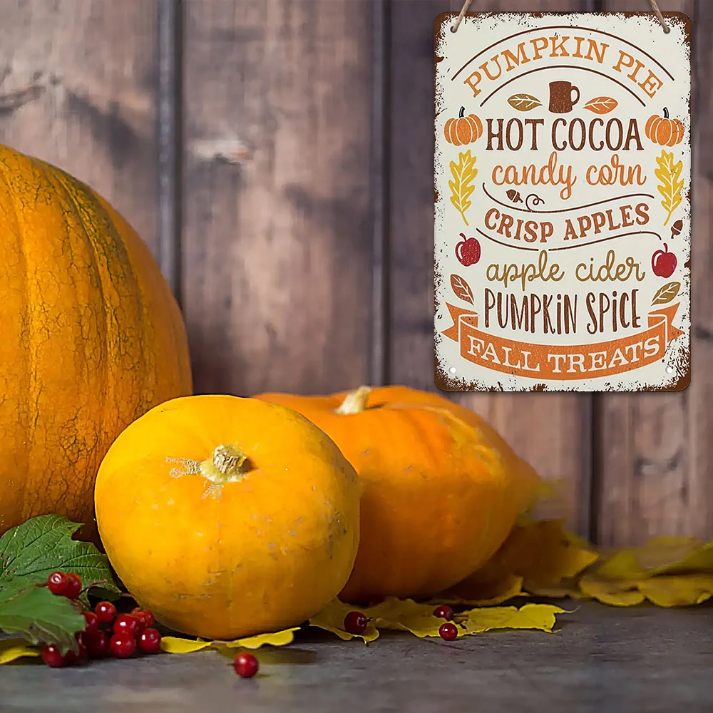 Vintage Fall Food Logos, Rustic Wall Hanging Decorations For Homes And Coffee Shops, And fall Pumpkin Spice And Cider Themes