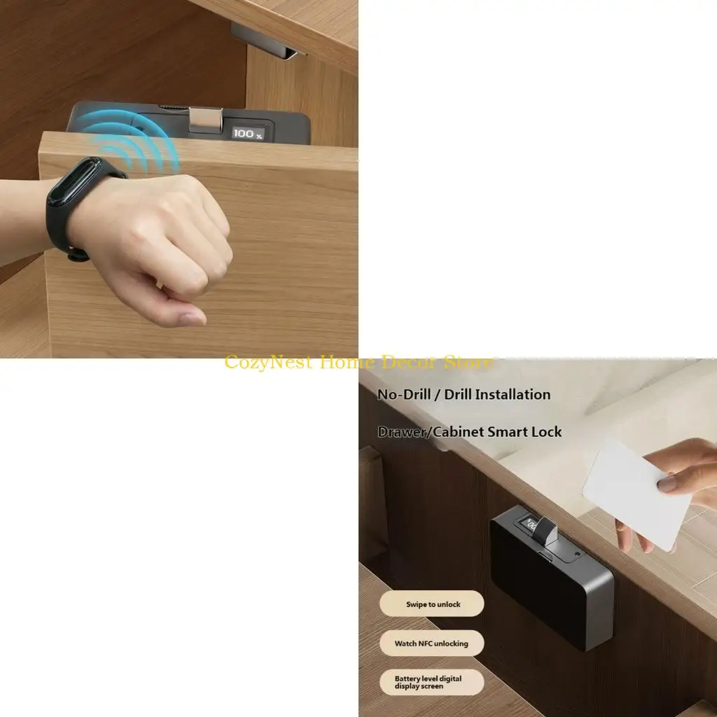 92MF Electronic cabinet lock for wardrobes, drawers, Keyless Cabinet Lock with Hide