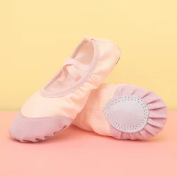 Scarpe da ballo per bambini senza lacci Body Training Ballet Leather Head scarpe da allenamento con suola morbida ragazze donne forniture per balletto