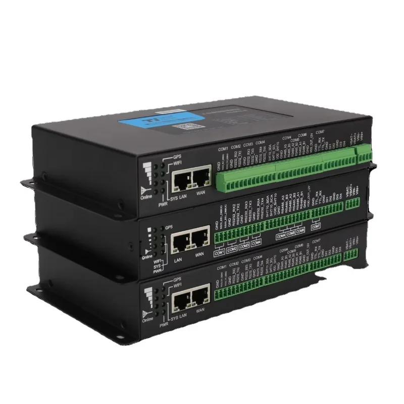 

TG462 4G LTE Industrial IoT Edge Gateway 2x RJ45 4x RS232 3x RS485 8x ADC 4x DI 4x Relay Python Modbus MQTT Manufacturer