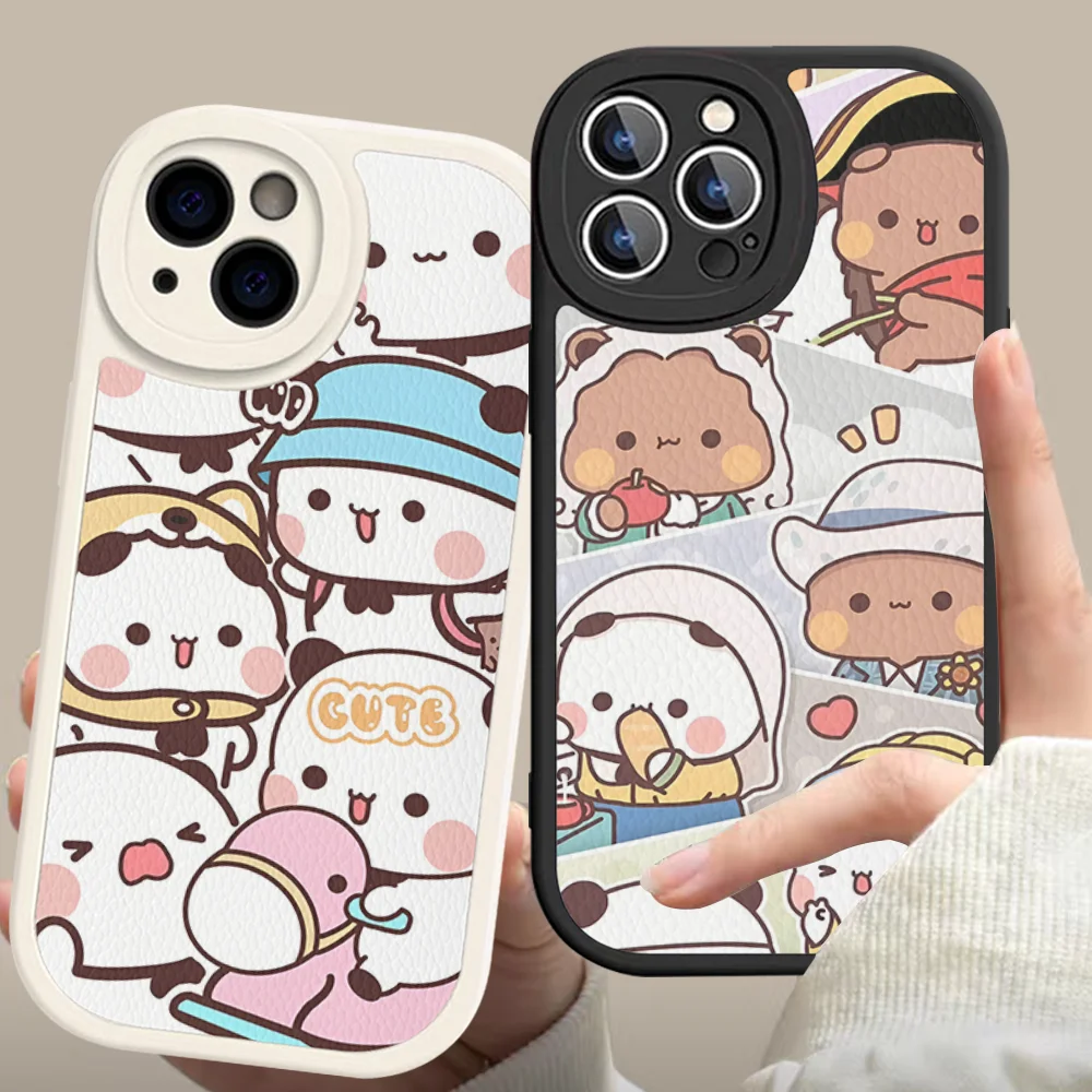 

Cute BuBu DuDu Phone Case Hard Leather For IPhone 15 14 13 12 Mini 11 14 Pro Max Xs X Xr 7 8 Plus Fundas