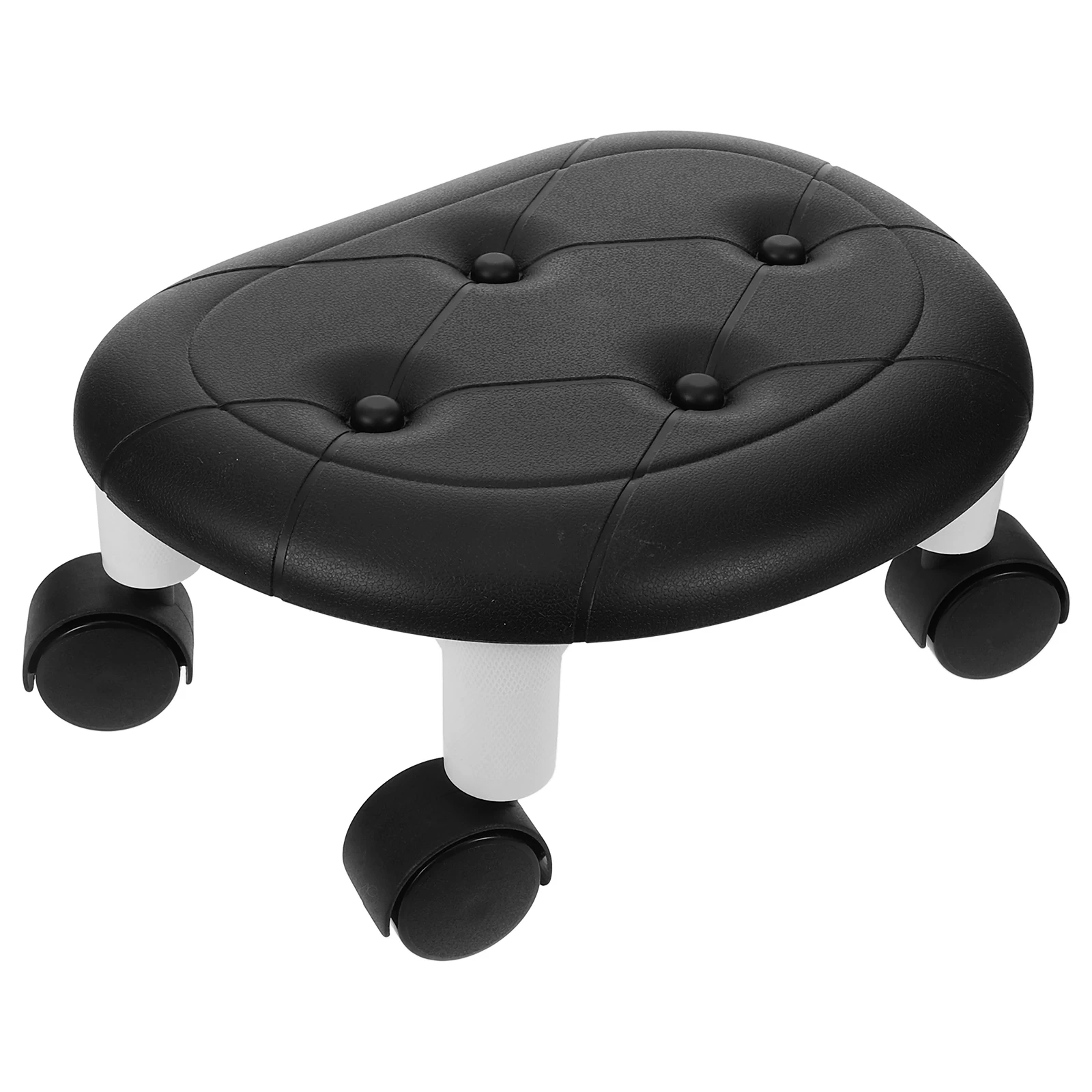 

Low Stool Wheels Black Small Step Stools for Adults Kids Foot Rest Rolling Stool Portable Lightweight Home Office Use