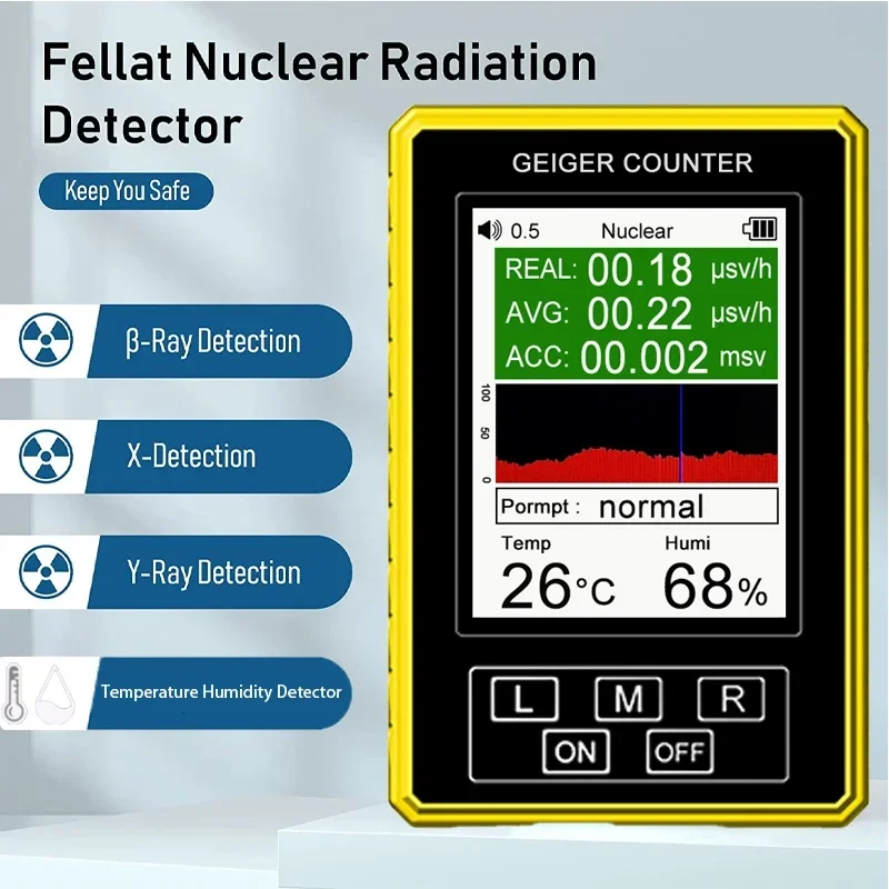 

NEW 2-in-1 EMF Geiger Counter Accurate Tester BR-9C-XR-3 Pro Handheld Digital Display Electromagnetic Radiation Nuclear Detector