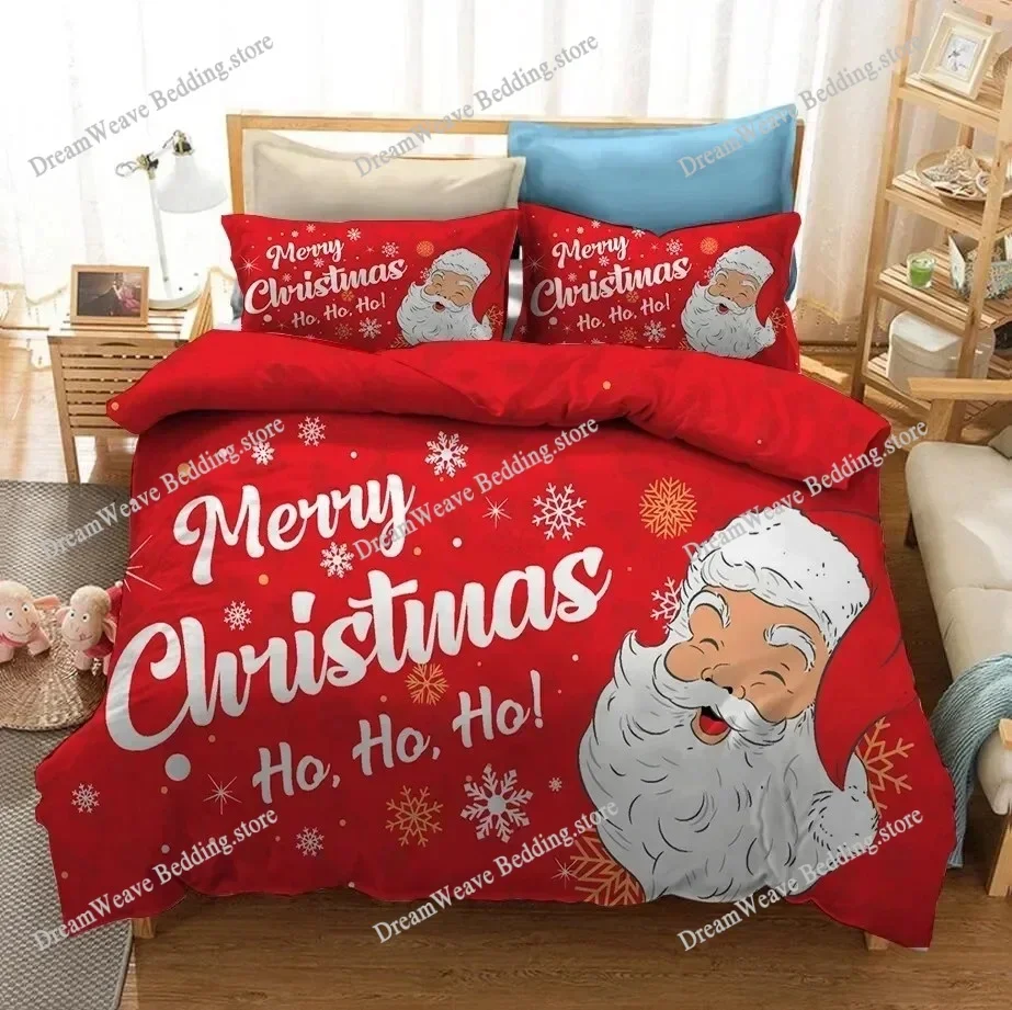 New Merry Christmas Gift 3D Christmas Santa Bedding Set Queen Twin Single Size Duvet Cover Set Pillowcase Home Textile Luxury963