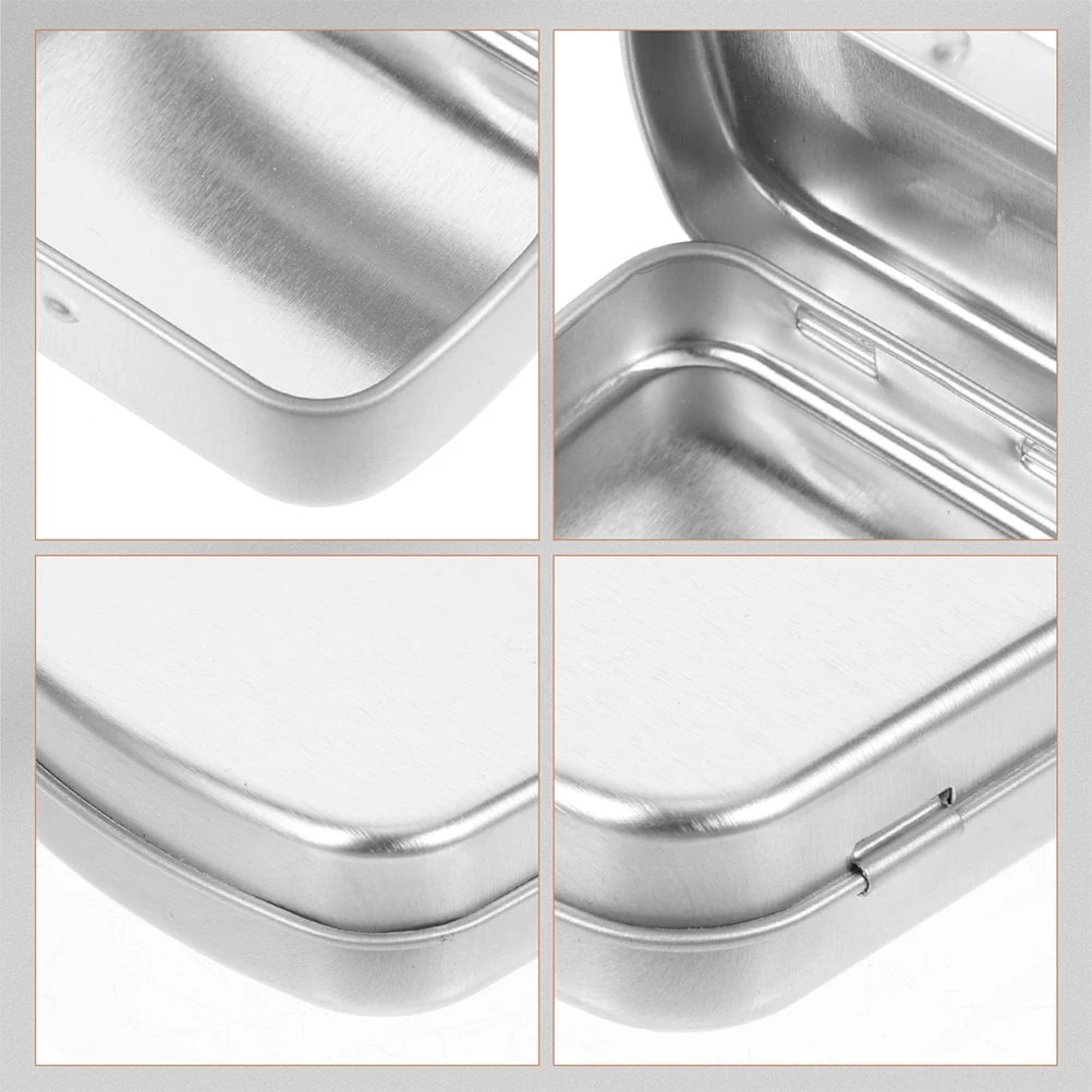 

10pcs Mini Tin Boxes 60x45x15mm Silver Gold Hinged Lid Storage Containers for Candy Jewelry Tea Small Iron Cans Empty Trinket