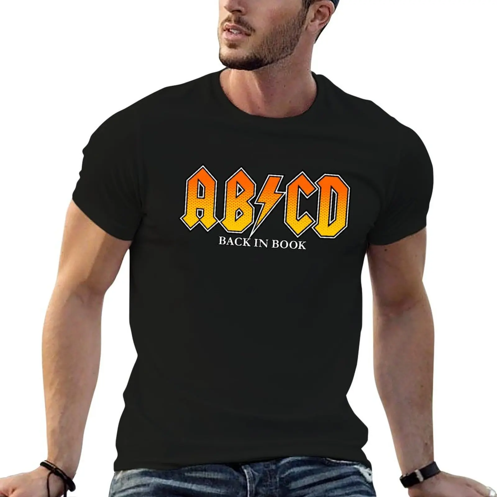 

ABCD Back In Book T-Shirt t shirts for man cotton funny t shirt man casual T-Shirt