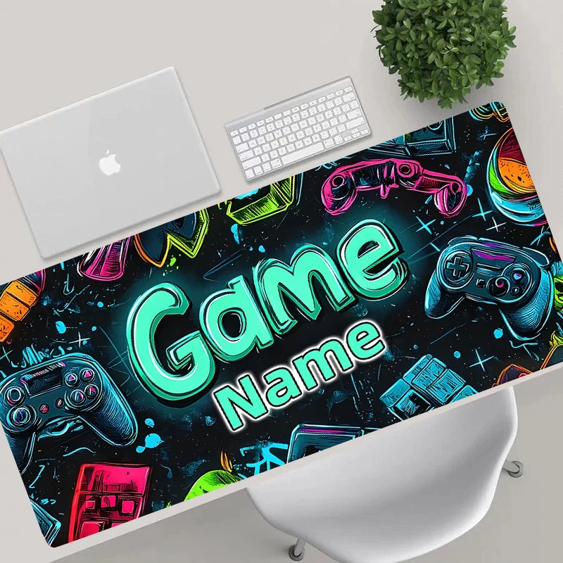 

Neon Gamepad Pattern XXL Mousepad Computer Keyboard Pads Large Mouse Mat HD Gamer Soft Office Carpet Table Mat Desktop Desk Mats