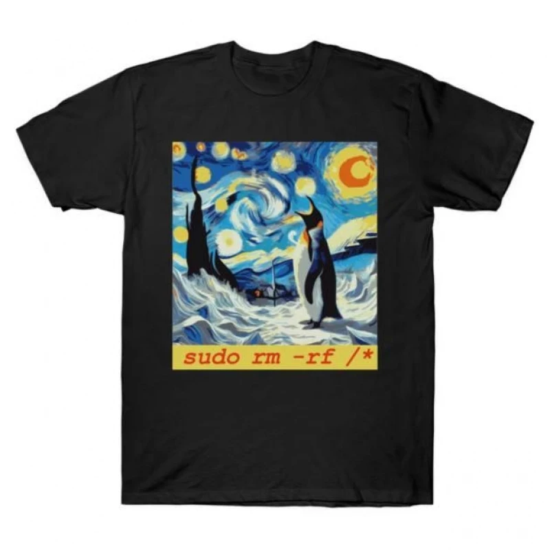 

0414 Linux Penguin Funny Command Humor Developer Gift t shirt for Software Engineer Graphic clothes All size Tops S-6XL