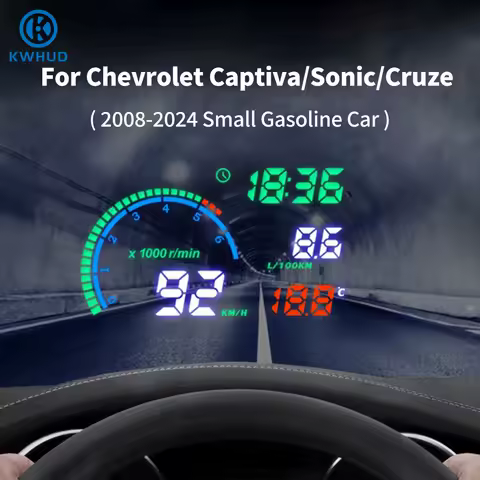 KWHUD HUD OBD2 Head Up Display Windshield Projector for Chevrolet Sonic/Cruze/Captiva/Onix Gasoline Car 2008-2024 Speedometer