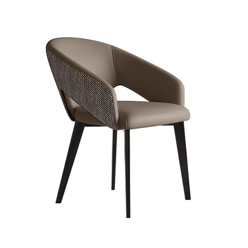 Italian minimalist dining chair metal back chair living room high-end household stool hotel restaurant dining table