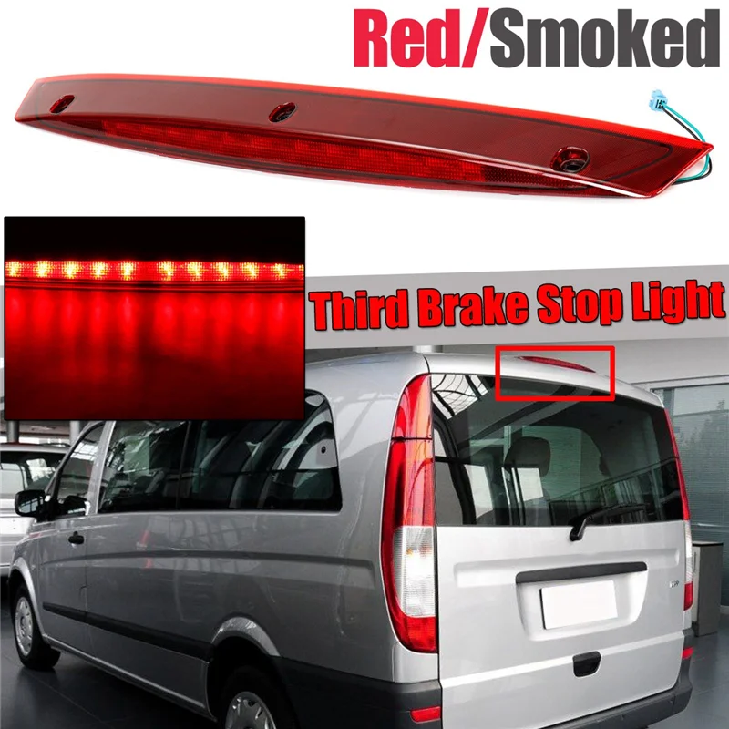 

TRO-ANew LED High Mount 3Rd Third Brake Stop Light High Level Tail Light Lamp for Mercedes Benz Vito Viano W639