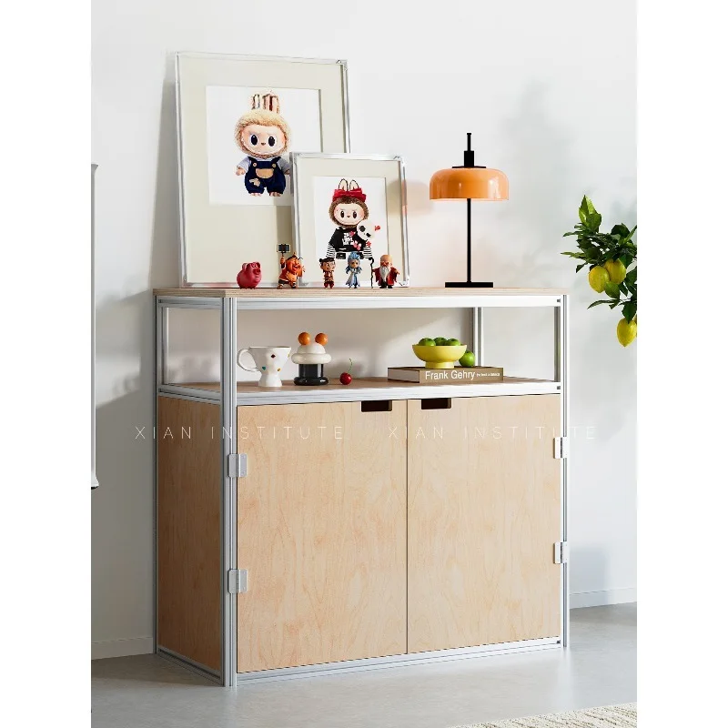 Mobile side cabinet solid wood wall shelf suspended word board wall TV background wall display stand