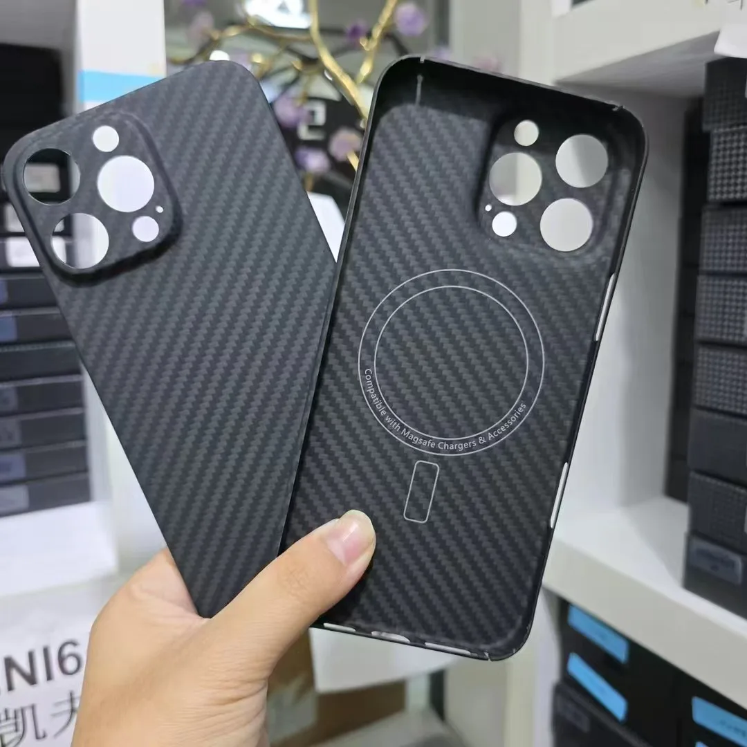 

Real Carbon fiber for iphone 16 pro max For magsafe Magnetic carbon fiber case Ultra Thin aramid for iphone 16 pro carbon case