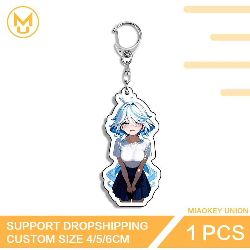 Genshin Impact Furina Key Chain Alluring Game Waifu Big Breasts Costumes Jewelry NSFW Backpack Decor Collection Toys Hobbies