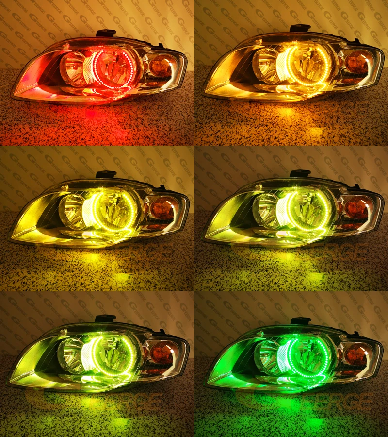 For Audi A3 8PA A4 S4 RS4 B7 RF Remote Bluetooth-Compatible APP Multi Color Ultra Bright RGB LED Angel Eyes Kit Halo Rings Light