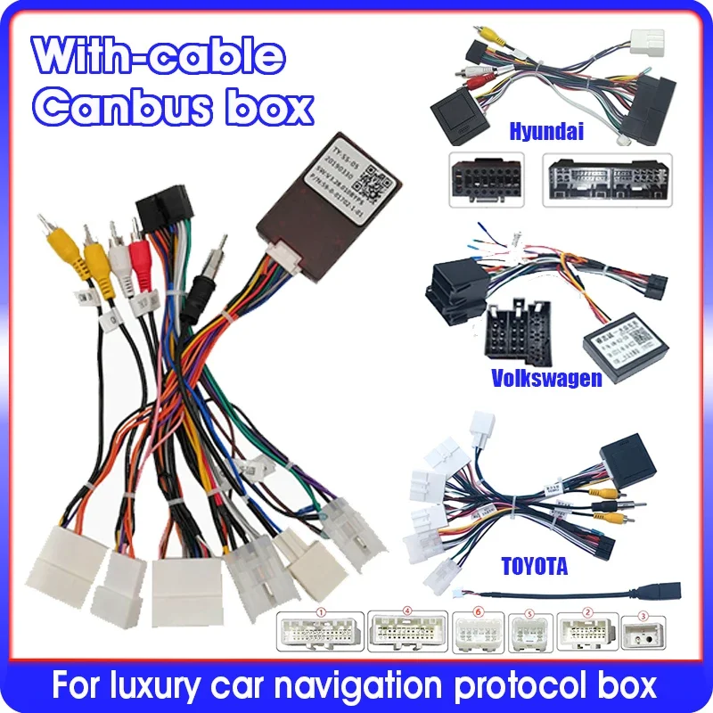 Car radio Amplifier Canbus is suitable for various Canbus and cables of Toyota, Honda, Volkswagen, Kia, Nissan, Hyundai, etc.