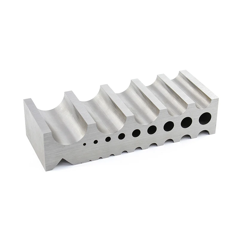 Durston Bending Block Hardened Steel with 15 Half-Rounds & V-Groove, Includes Side Holes for Jump Rings & Bending