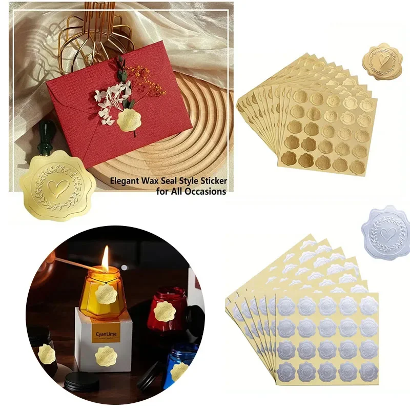 Hochwertige geprägte Herzaufkleber, selbstklebende Umschlagsiegel für Hochzeitseinladungen, Party-Dekoration, Geschenkverpackung, DIY, Liebeshandwerk