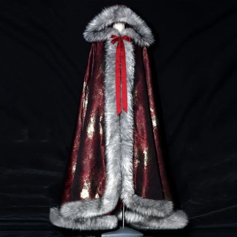 

Chinese-style Ancient Costume Long Cloak Cape Coat Men's and Women's Same-style Hanfu Cape Fleece and Thickened Winter Jacket