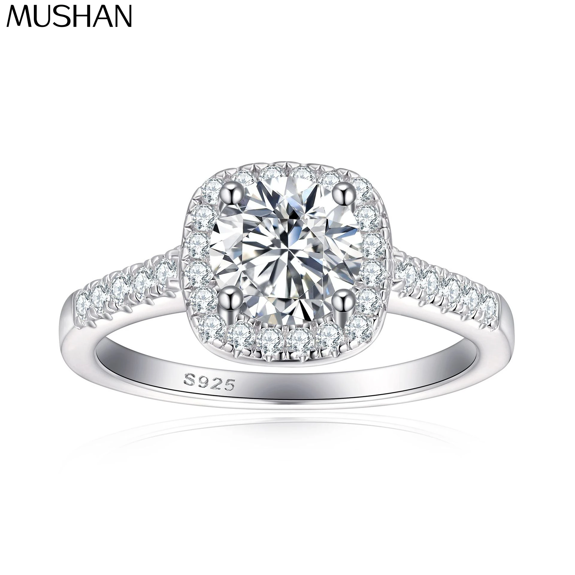 

MuShan Jewelry 925 Sterling Silver Rings Bands Engagement Ring 5A Cubic Zirconia Rings Bands Anniversary Rings Bands Women Gift