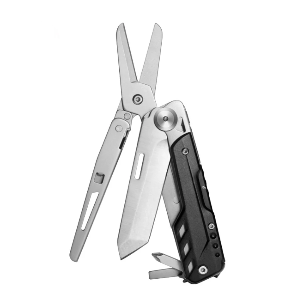 BAIHUABAO 6 In 1 Multitool Scissors Detachable Knife Folding Knife Screwdriver Multifunction Pocket EDC Tools Outdoor Equipment