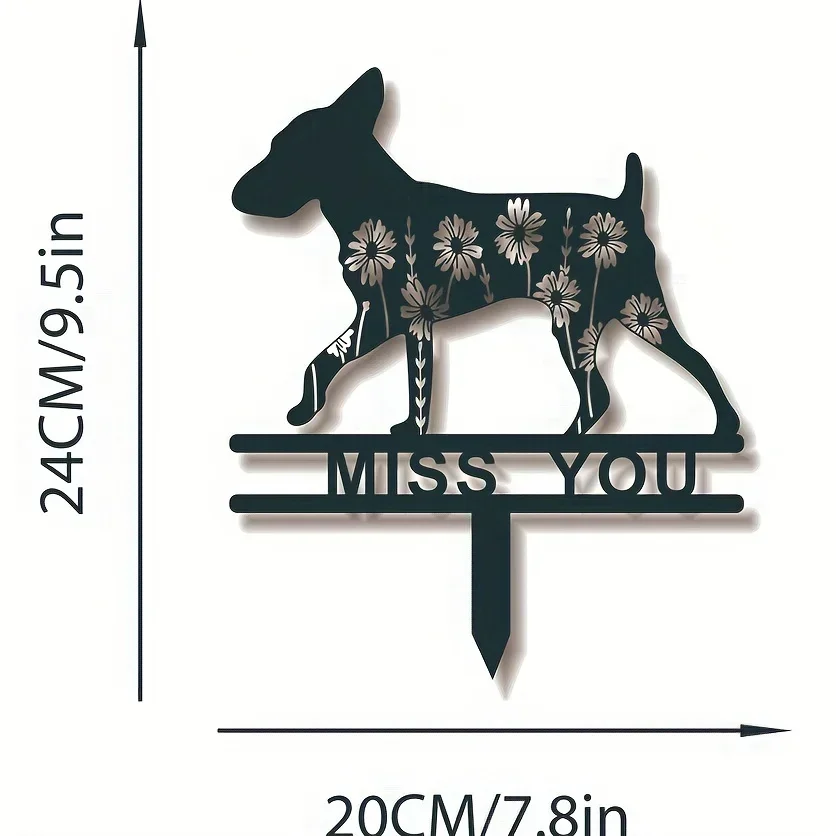 

CIFBUY Deco 1pc Dog Terrier Memorial Stake Sign Pet Grave Markers Sign Metal Sign With Stake Pet Loss Gift Sympathy Sign, Yard A