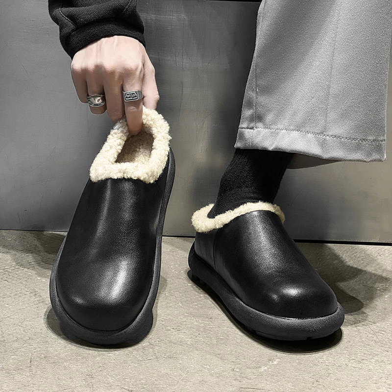 New Winter Men Warm Business Loafers Men One-foot Lightweight Comfortable Versatile Fashionable Snowshoes Couple Shoes Men