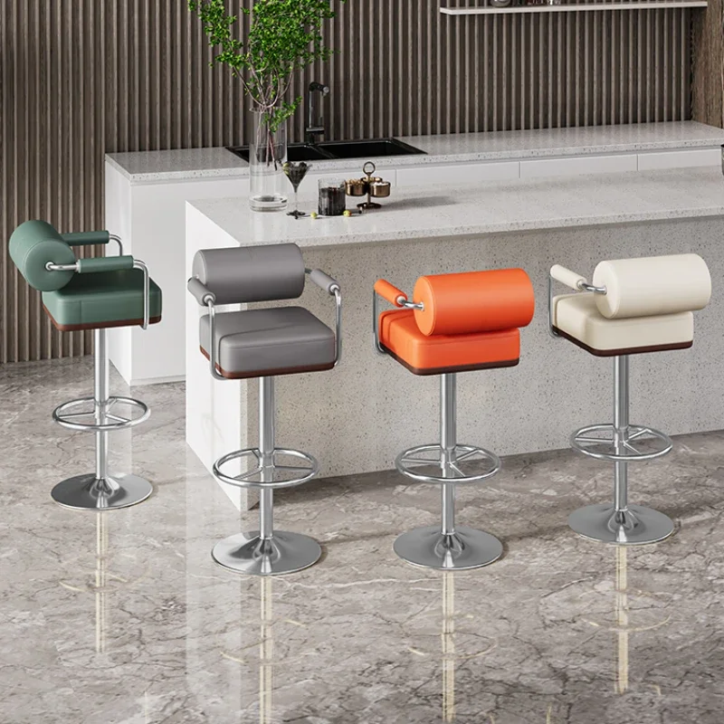 

Minimalist Bar Chairs Light Luxury Modern Lifting Household Island Hotel Front Desk Designers High Footed Stools Nordic