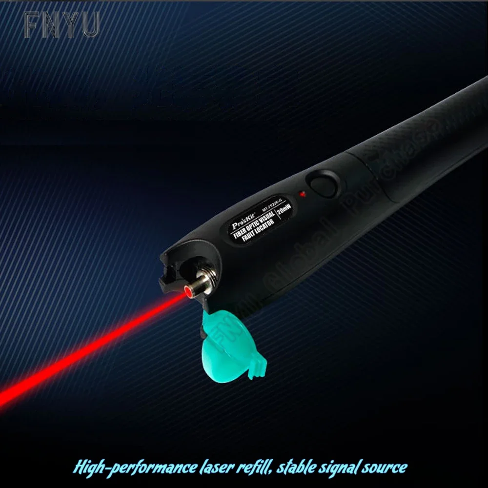 Pro'skit MT-7520E-C ألياف الليزر الأحمر الليزر تستر 20mW ينطبق ST / SC / FC 15 كجم المدى موقع خطأ الألياف اختبار القلم