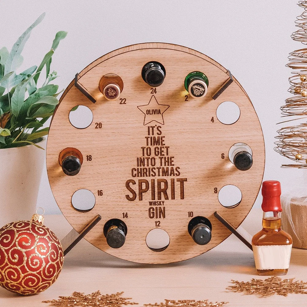 Decoration Wine Holder For 2024 New Ornament Wine Rack Countdown Wine Holder Advent Calendar Calendar Practical