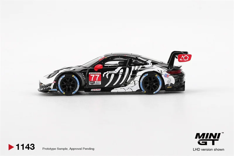 

Предпродажа MINI GT 1:64 GT3 R No 77 AO Racing 2025 IMSA Petit Le Mans, литая под давлением модель автомобиля, коллекция миниатюрных моделей