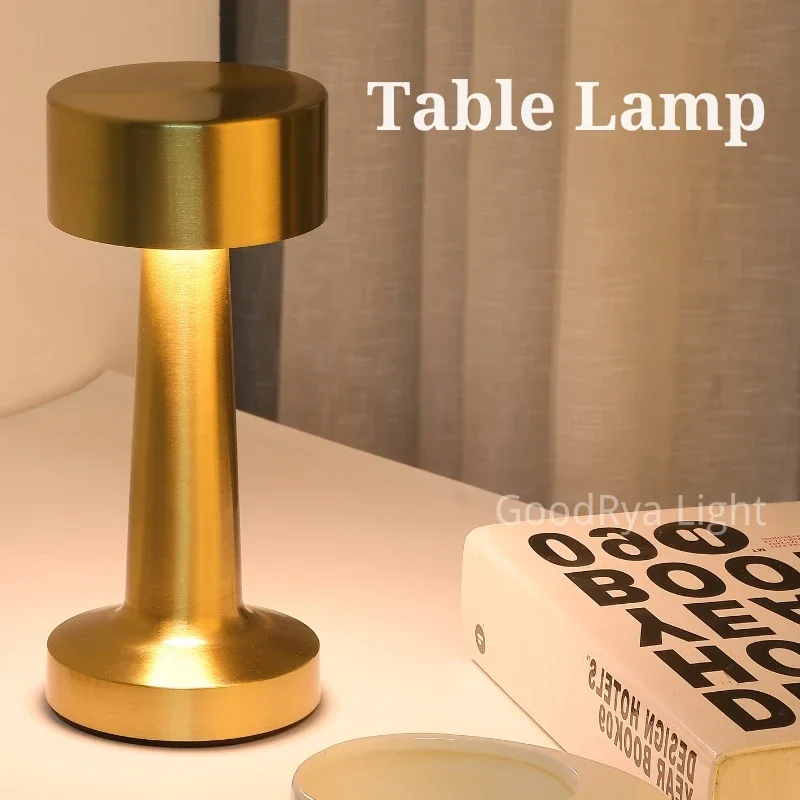 USB Metal Rechargeable Touch Point Lamp Room LED Bedside Decorative Table Lamp Restaurant Bar Desktop Mood Lighting Night Lights