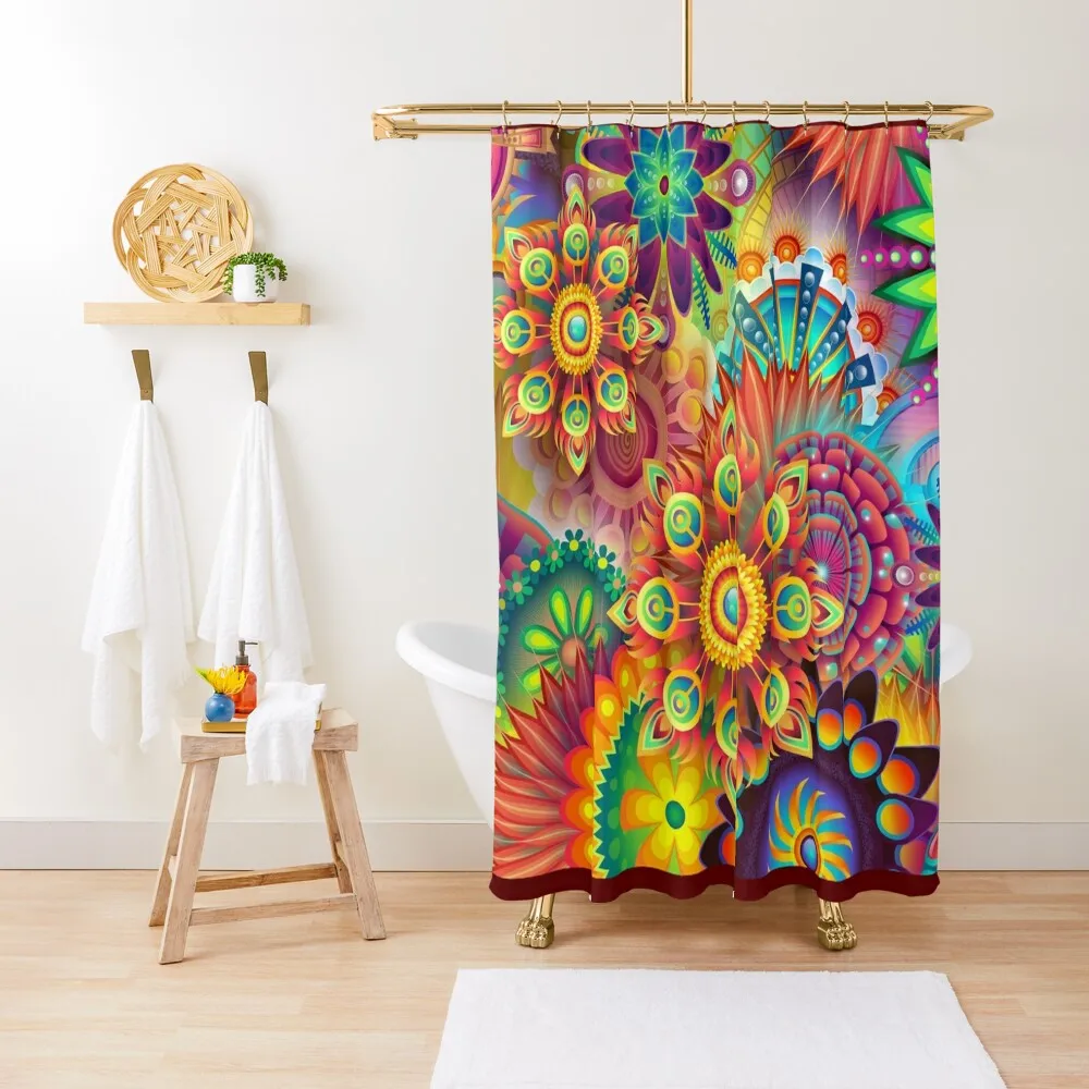 

Hippie Color Shower Curtain In The Bathroom Shower Bathroom Waterproof Bath And Anti-Mold For Bathrooms Curtain