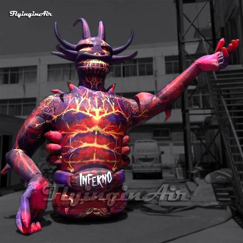 

6m Outdoor Giant Halloween Monster Inflatable Inferno Devil Air Blow Up Evil Demon For Carnival Stage Decoration