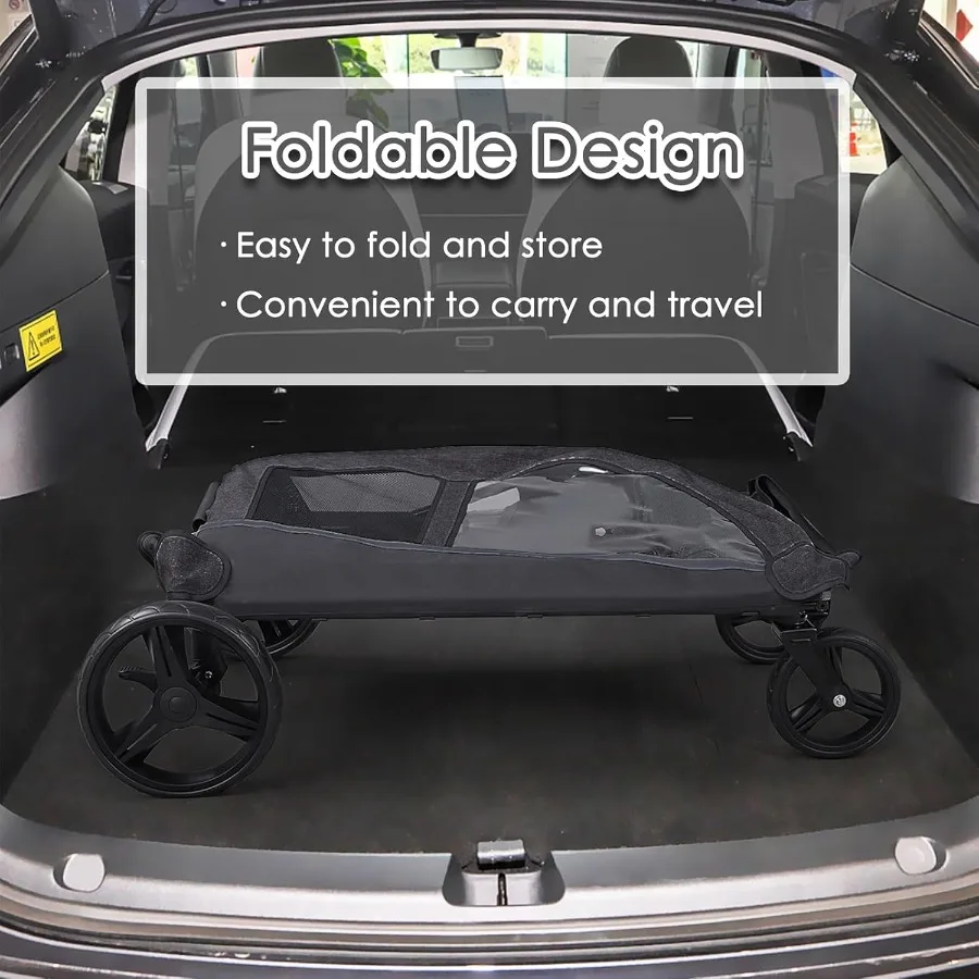 Dog Stroller for Large Dogs Extra Large Pet Stroller for Medium Dogs Dog Wagon Carriage Foldable Design Adjustable Handle with