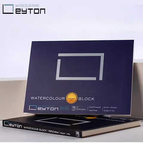 LEYTON 수채화 용지 300g 실란트 수채화 책 두꺼운 그림 책 100% 면 펄프 수채화 특수 용지