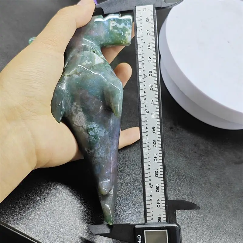 Natural Ocean Jasper Shark Carving Healing Stone Energy Gemstone Cute Home Office Decoration Gift 1PCS