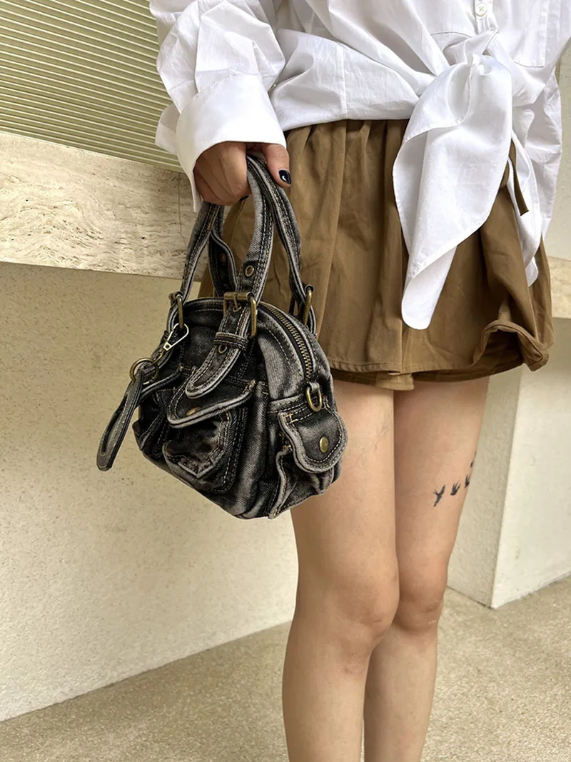 

Dumpling Pack Give Gifts Shoulder Bags Denim Shoulder Bag Women Handbags Satchel Top-handle Handbag Phone Money Pack