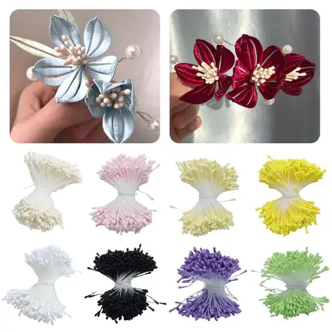 Artificial Flower Stamens 390pcs 2mm Matte Mini Floral Pistils For DIY Rose Lily Craft Wedding Home Party Decoration Accessories