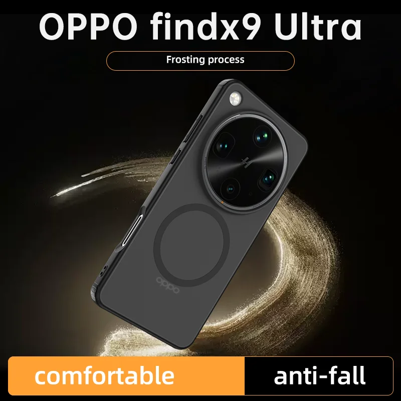 

For OPPO Find X9 Ultra Case ELVEV Magnetic Crystal Matte PC Soft TPU Anti-fingerprint Protection Phone Cover