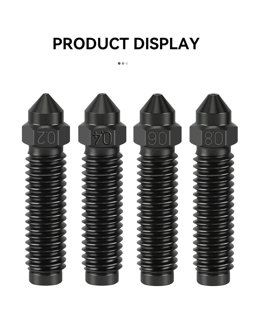 Düsen Kit Für Elegoo Centauri Carbon Gehärtetem Stahl Messing 0,2/0,4/0,6/0,8mm Düsen Für Elegoo Carbon hotend 3D Drucker Teile – Detail 7