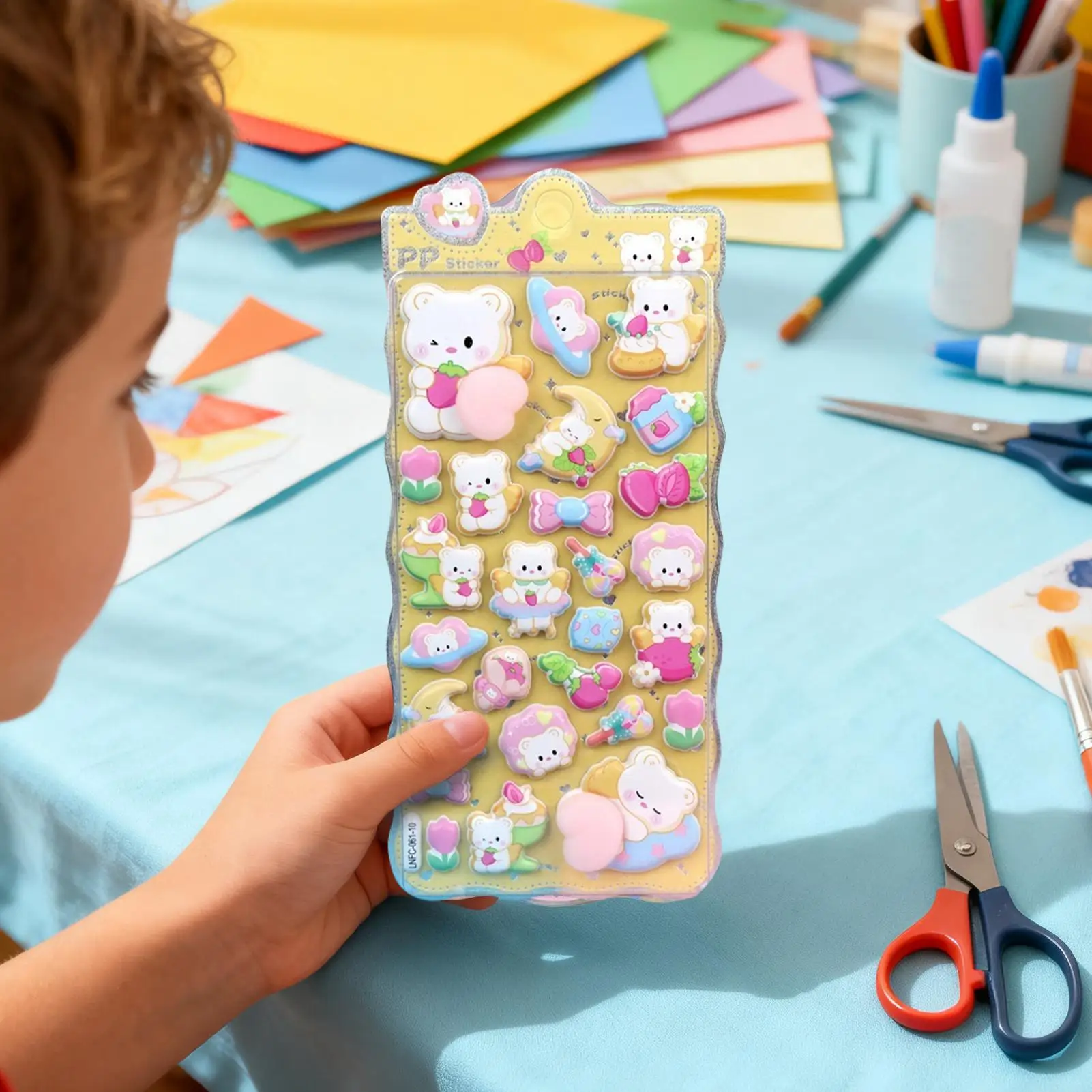 ملصقات ثلاثية الأبعاد جمالية لطيفة على شكل حيوان ديكور 2 ورقة شارات زخرفية لسكرابوكينغ جراب هاتف دفتر كمبيوتر محمول كرافت للأطفال #2