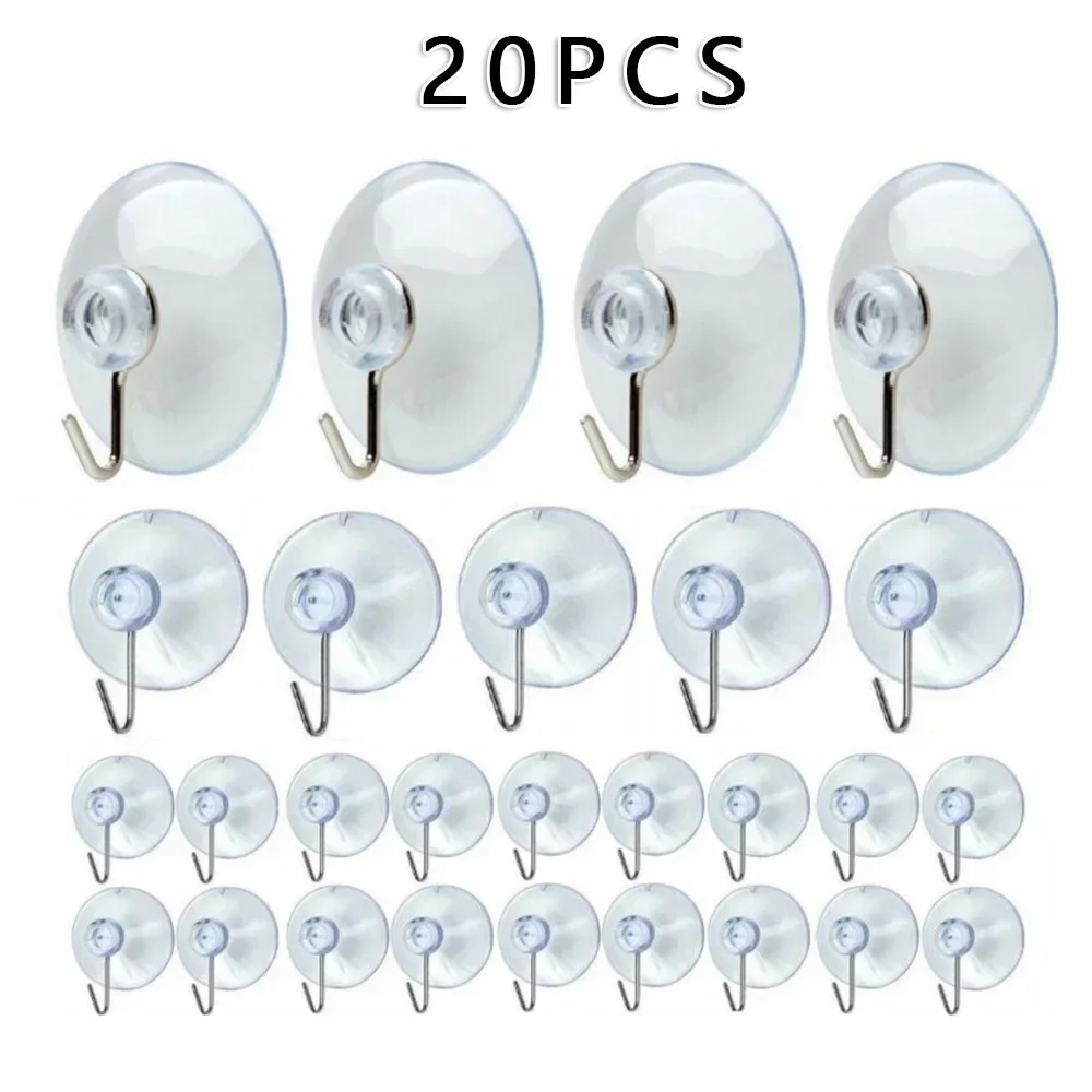 20pcs/set Casement Suction Cups With Metal Hook Hanger Hanging Hook Sucker Cups Door Wall Hangers Hooks Suction Heavy Load USEFU