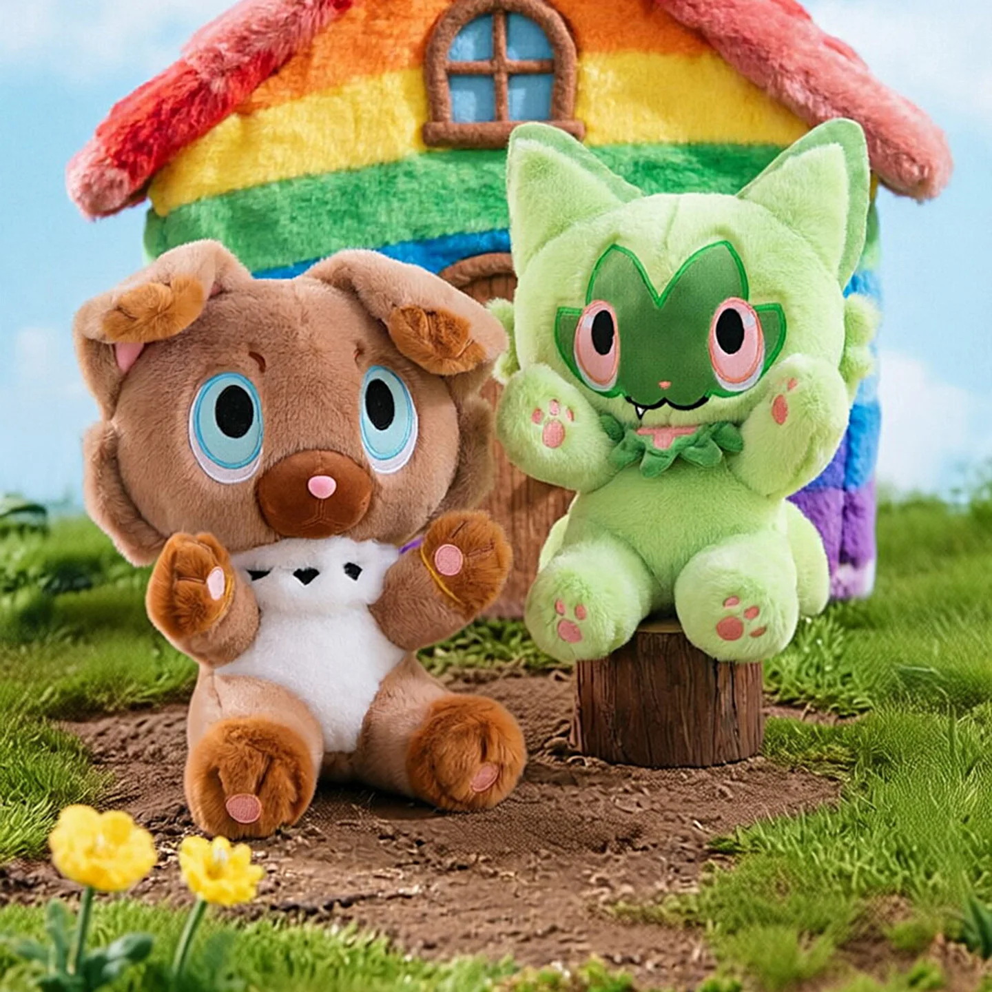 35cm-New-Pokémon-Plush-Toys-Cute-Rockruff-Cartoon-Pokemon-Sprigatito-Anime-Stuffed-Doll-Soft-Pillow-Birthday-Gift-Ornaments-Toy