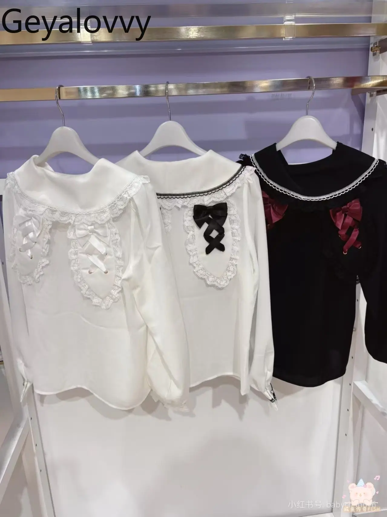 

Японский стиль: Новинка весны — кружевной топ с бантом в стиле милой Лолиты, универсальная рубашка с длинным рукавом и юбка с высокой талией (серийное производство)