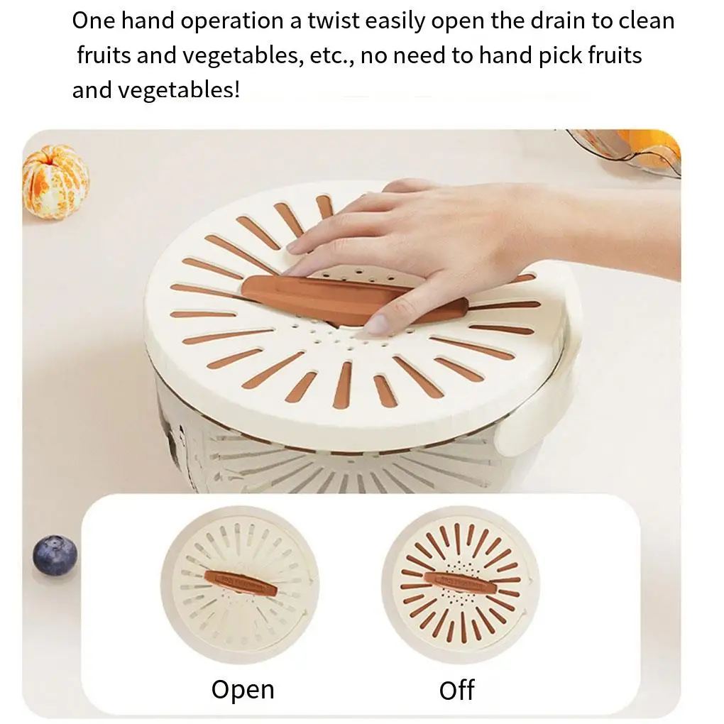 

Portable Lid Clean And Veggies Anywhere And Drain Mess-Free In Kitchen Collapsible Drain Basket And Quick Fruit