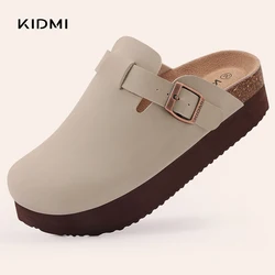 Kidmi Women's Platform Slippers Women's Mules Cork Clogs Slippers Outdoor Deep Heels Waterproof Beach Slippers With Arch Support