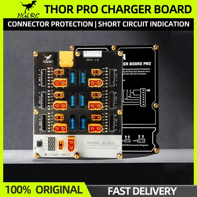 HGLRC Thor Pro 6 Ports Charger Board 2-6S Lipo Battery Parallel Balance Charging Discharger XT60 XT30 For HOTA D6 Pro IMAX B6