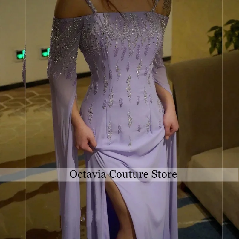 

Exquisite Chiffon Sequined Beading Ruched A-line Square Neck Long Dresses Evening Dresses High Quality Sexy Sparkle Customized